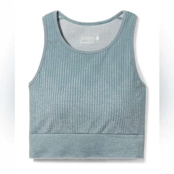 Smartwool Intraknit Crop Bra - Blue - Picture 1 of 6